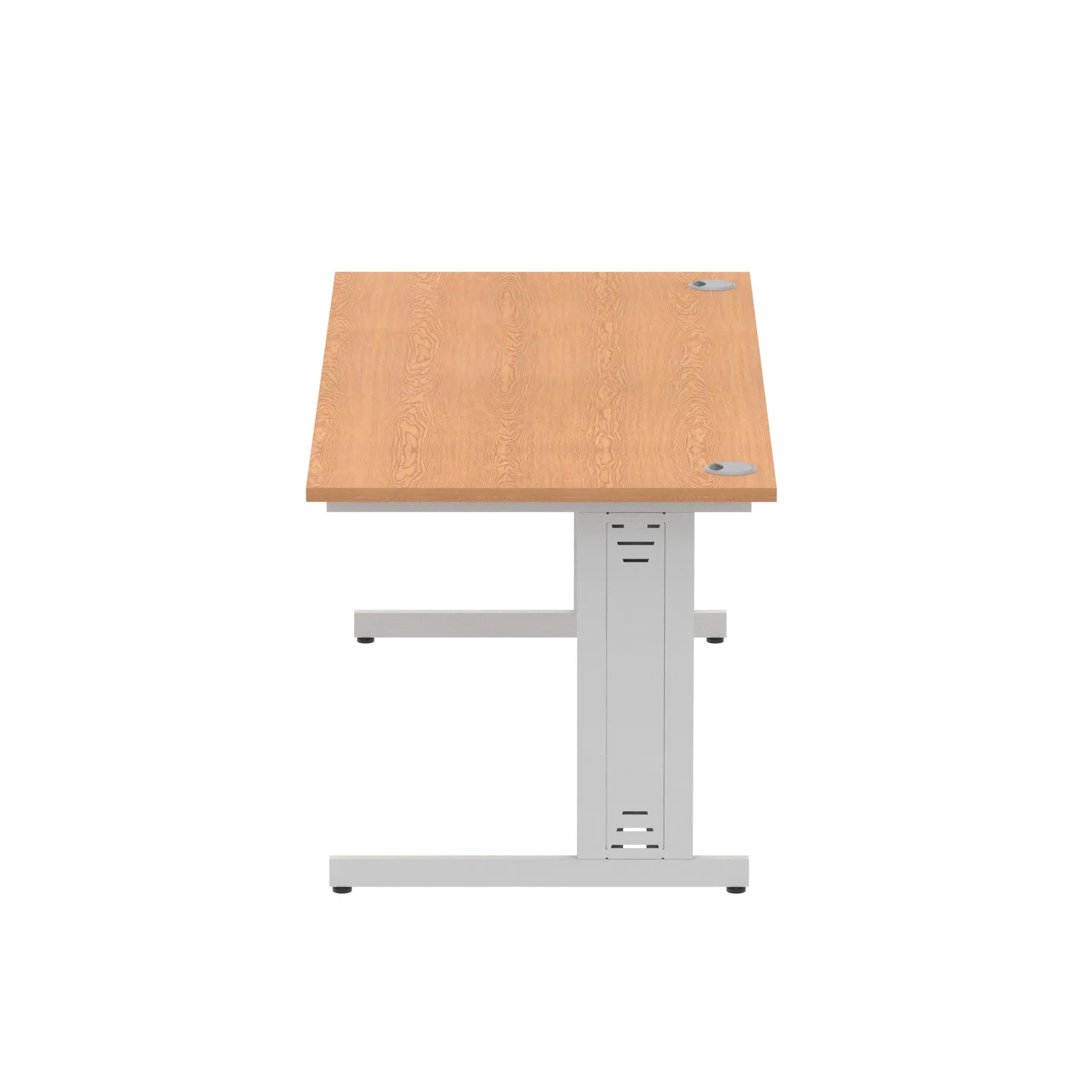 Impulse 1800mm Straight Desk with Cable Managed Leg - MFC Rectangular Table, Self-Assembly, 5-Year Guarantee, Silver/White Frame (1800x800x730mm)