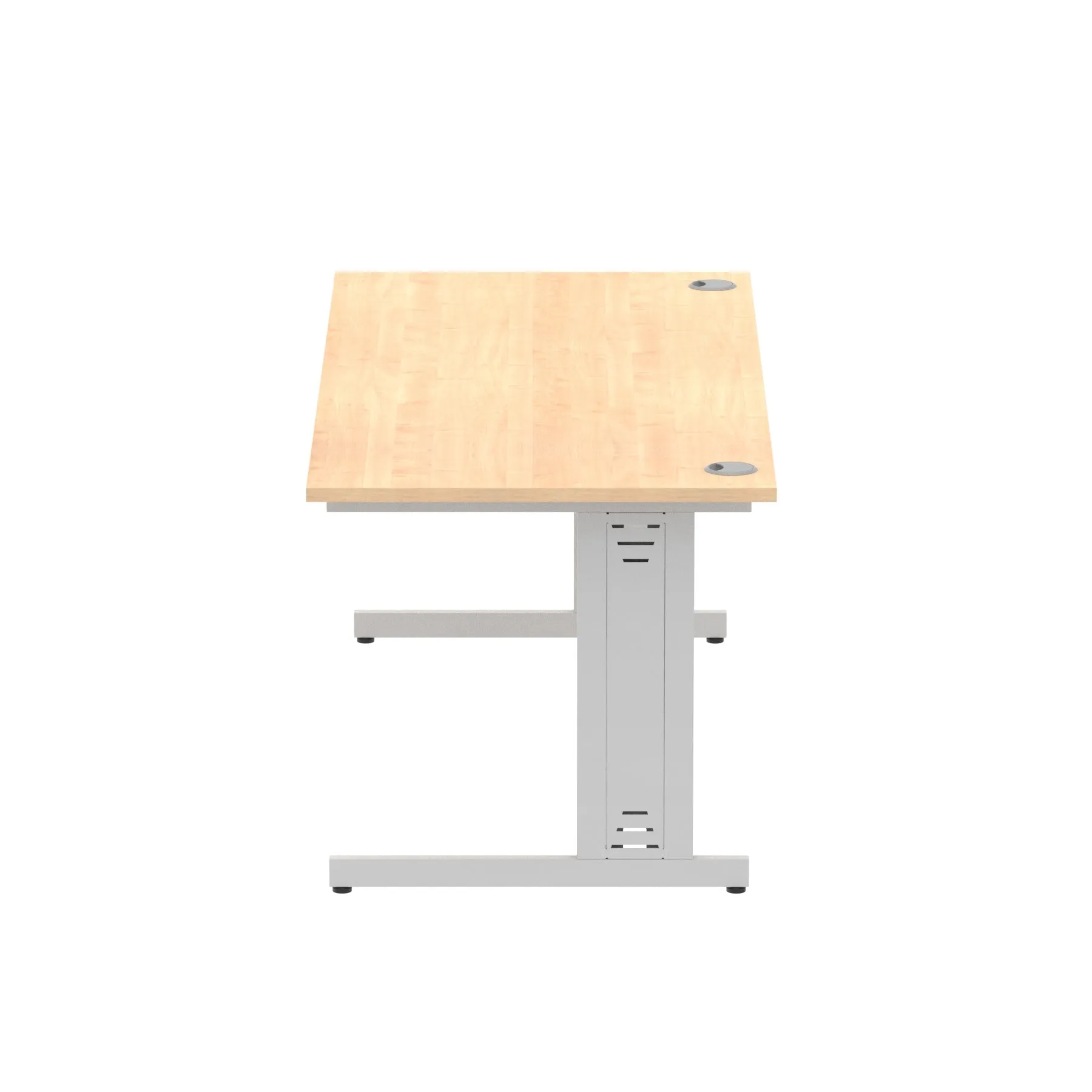 Impulse 1800mm Straight Desk with Cable Managed Leg - MFC Rectangular Table, Self-Assembly, 5-Year Guarantee, Silver/White Frame (1800x800x730mm)