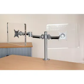Impulse Double Height Adjustable Flat Screen Monitor Arm - Steel, Self-Assembly, 420mm Height, 1-Year Guarantee