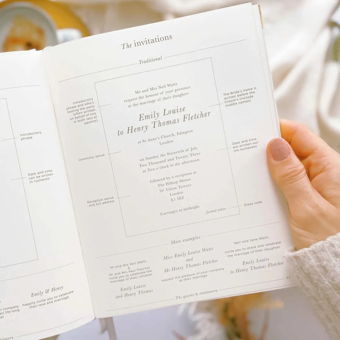 Ivory Cloth Wedding Planner Book with Gold Foil