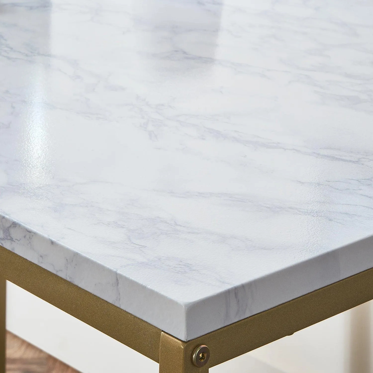 Jay Nest of Tables - Marble Effect & Gold