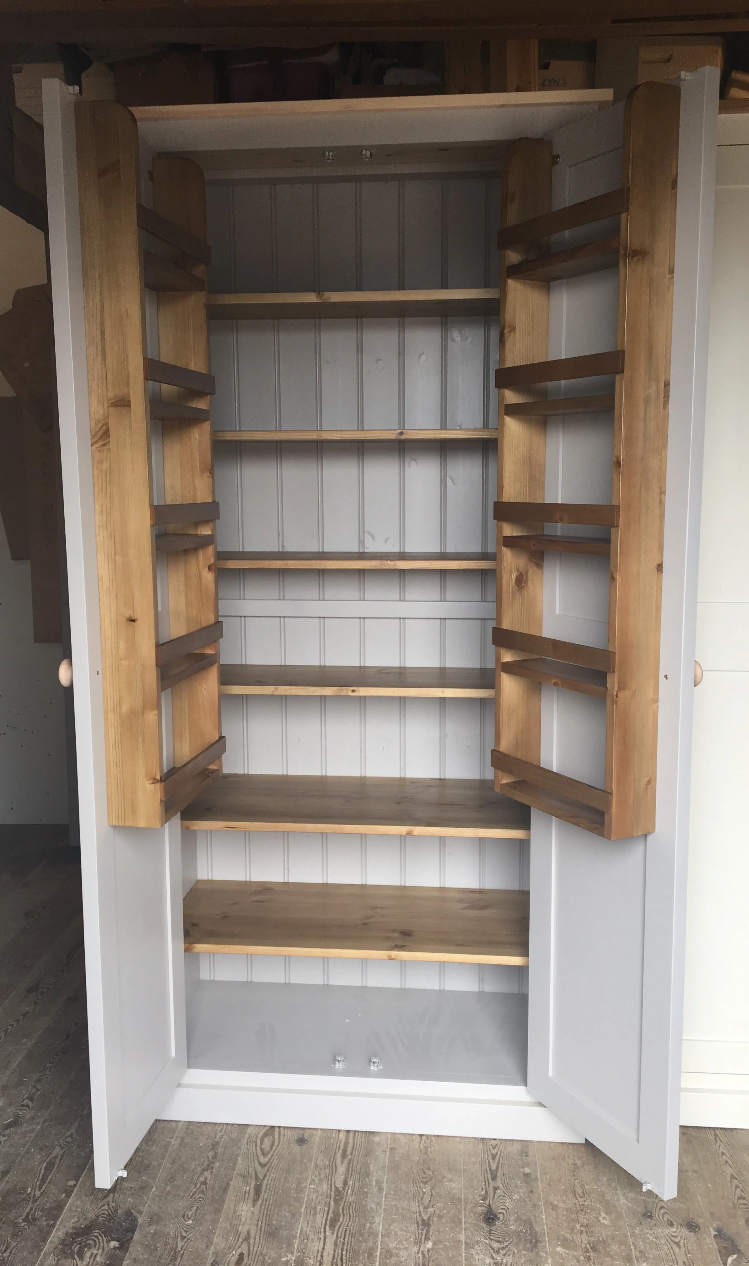 **Kitchen Larder Pantry Cupboard (50 cm Deep) - Fully Shelved with Spice Racks ALL SIZE VARIATIONS