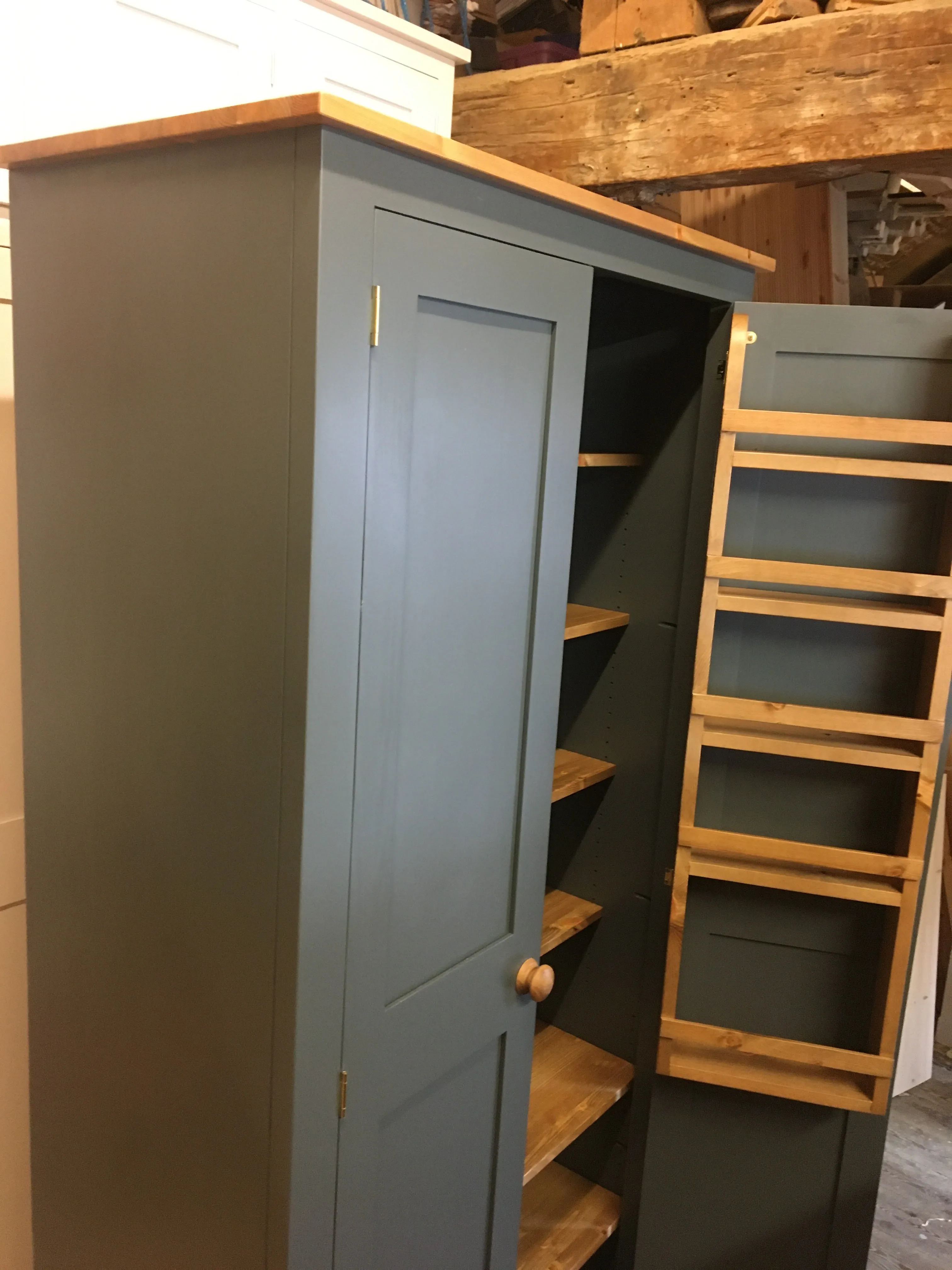 **Kitchen Larder Pantry Cupboard (50 cm Deep) - Fully Shelved with Spice Racks ALL SIZE VARIATIONS