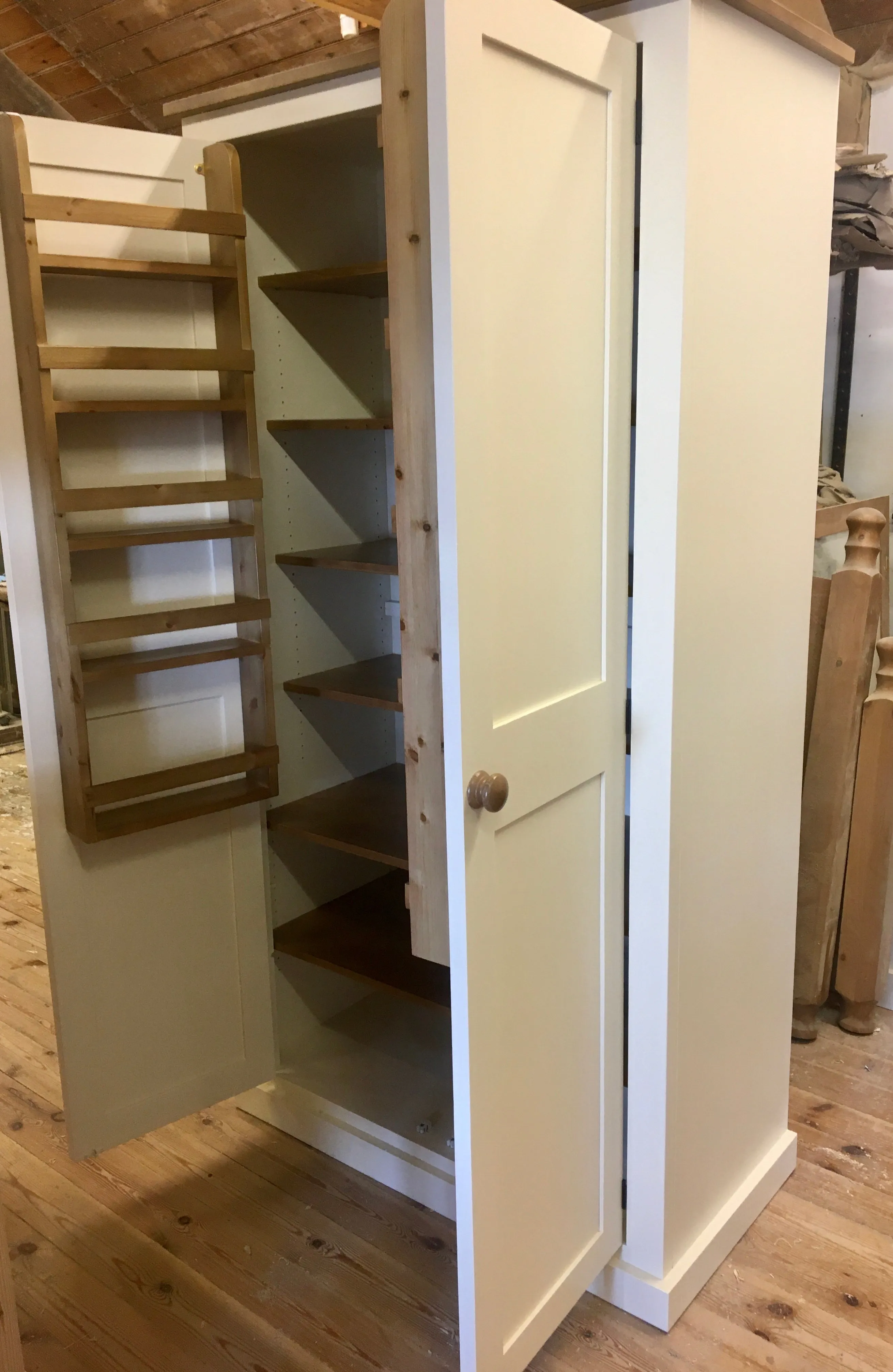 **Kitchen Larder Pantry Cupboard (50 cm Deep) - Fully Shelved with Spice Racks ALL SIZE VARIATIONS