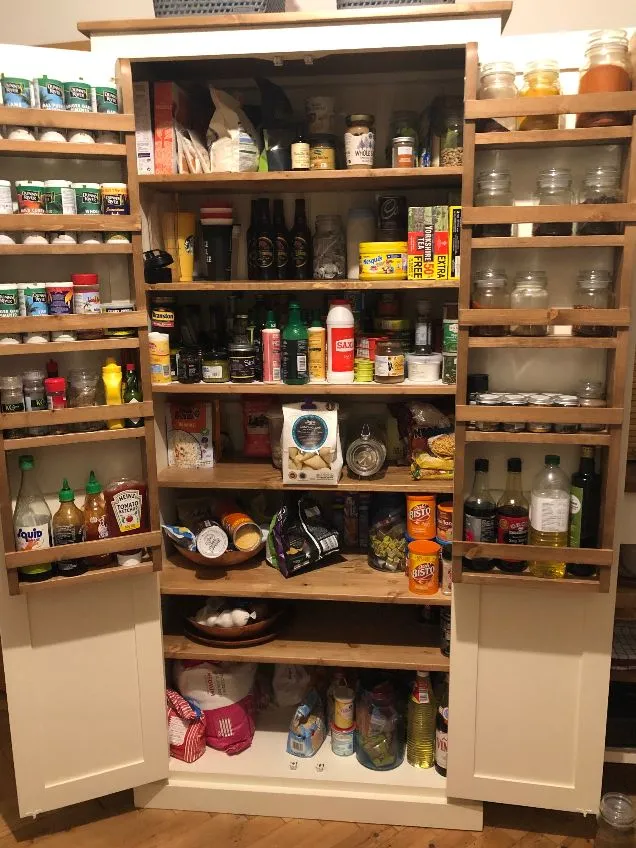 **Kitchen Larder Pantry Cupboard (50 cm Deep) - Fully Shelved with Spice Racks ALL SIZE VARIATIONS