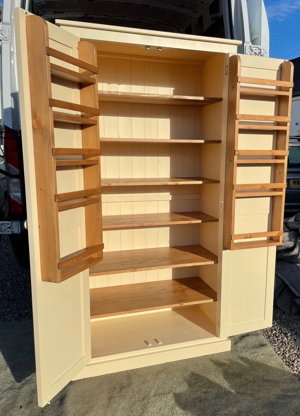 **Kitchen Larder Pantry Cupboard (50 cm Deep) - Fully Shelved with Spice Racks ALL SIZE VARIATIONS