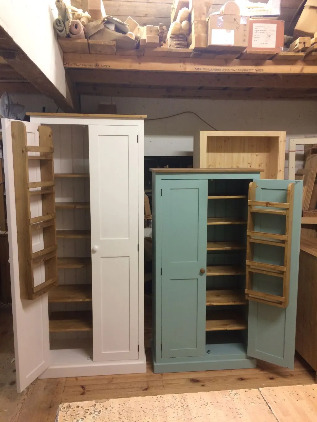 **Kitchen Larder Pantry Cupboard (50 cm Deep) - Fully Shelved with Spice Racks ALL SIZE VARIATIONS