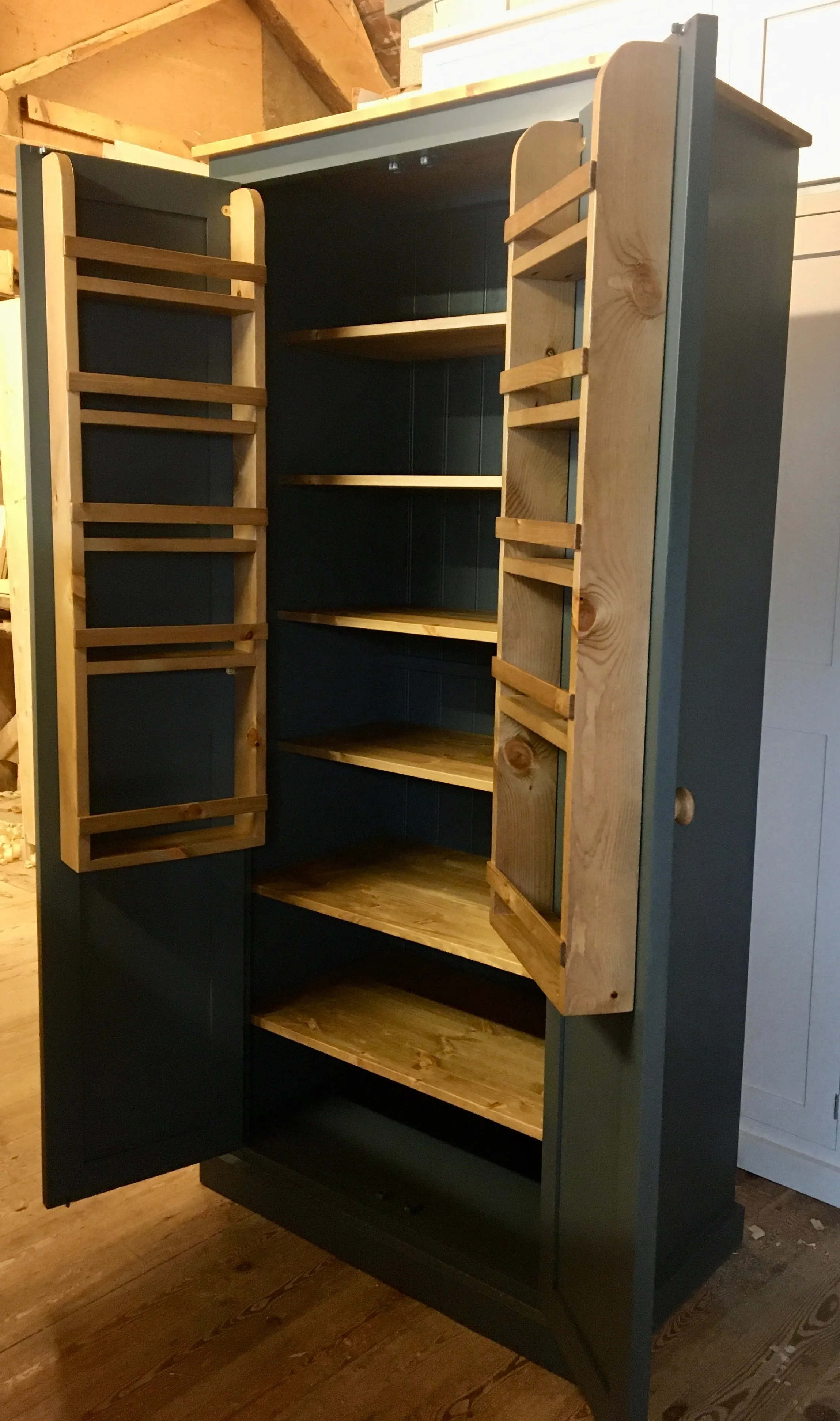 **Kitchen Larder Pantry Cupboard (50 cm Deep) - Fully Shelved with Spice Racks ALL SIZE VARIATIONS