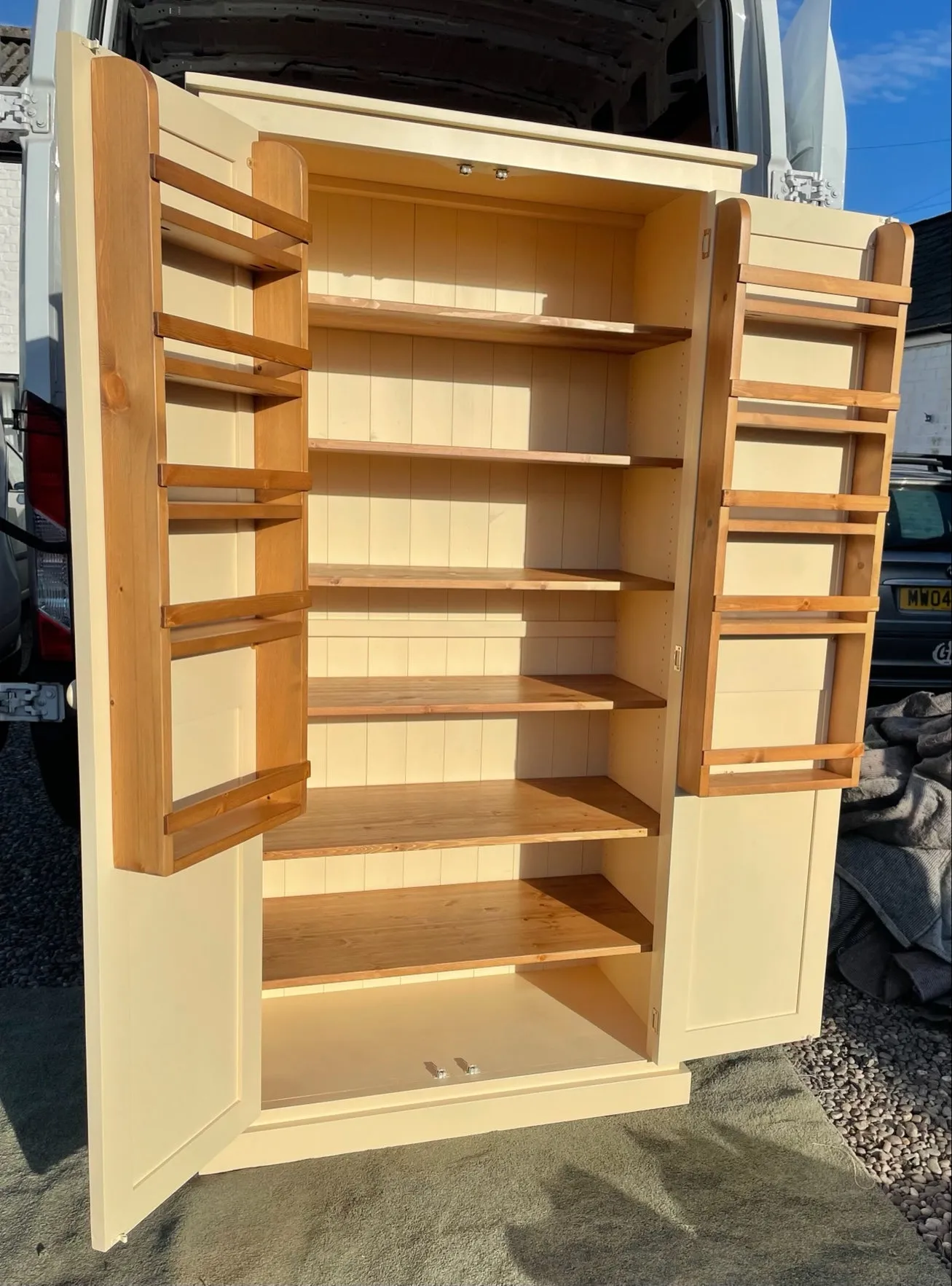 **Kitchen Larder Pantry Cupboard (50 cm Deep) - Fully Shelved with Spice Racks ALL SIZE VARIATIONS