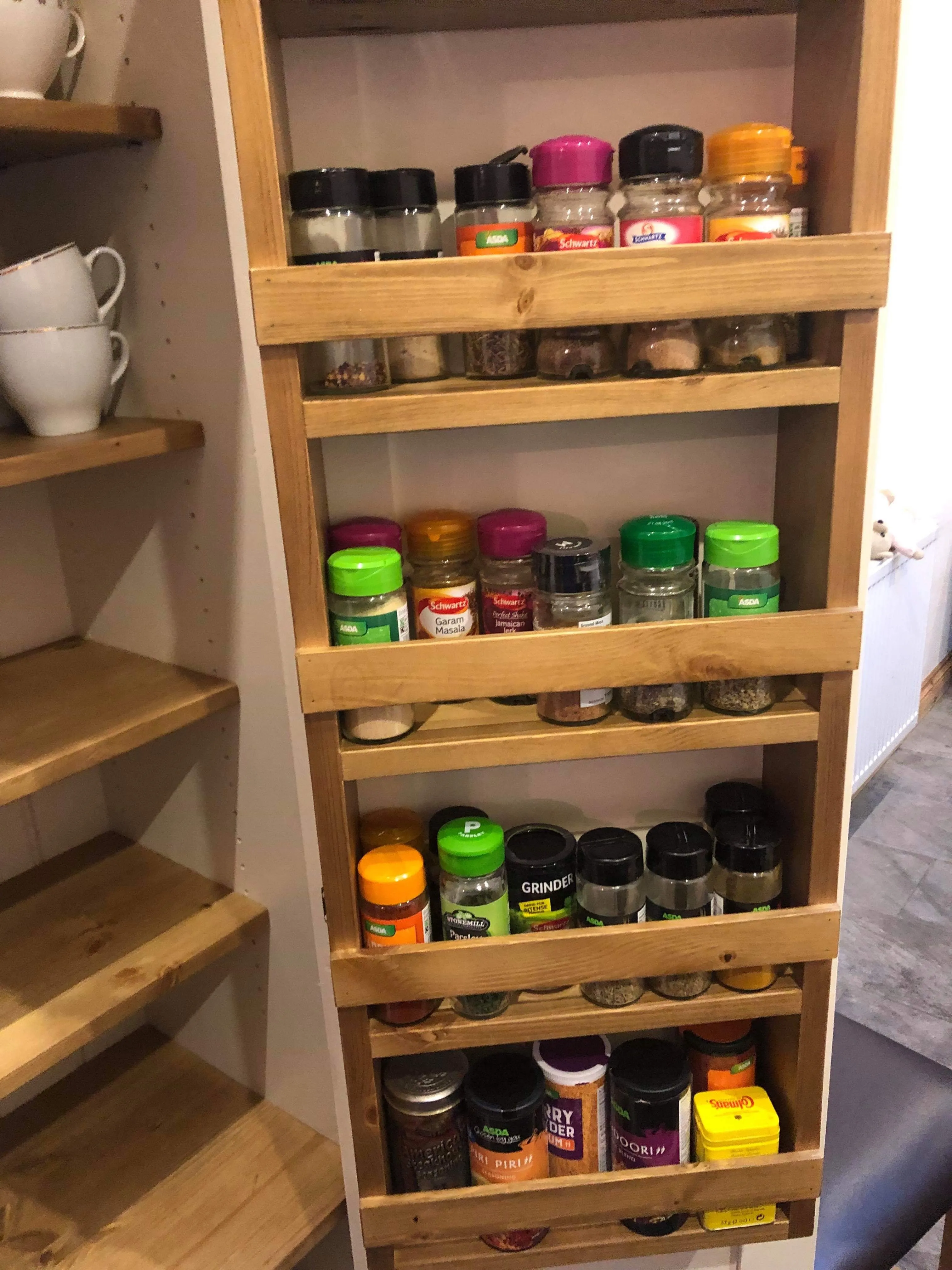 **Kitchen Larder Pantry Cupboard (50 cm Deep) - Fully Shelved with Spice Racks ALL SIZE VARIATIONS