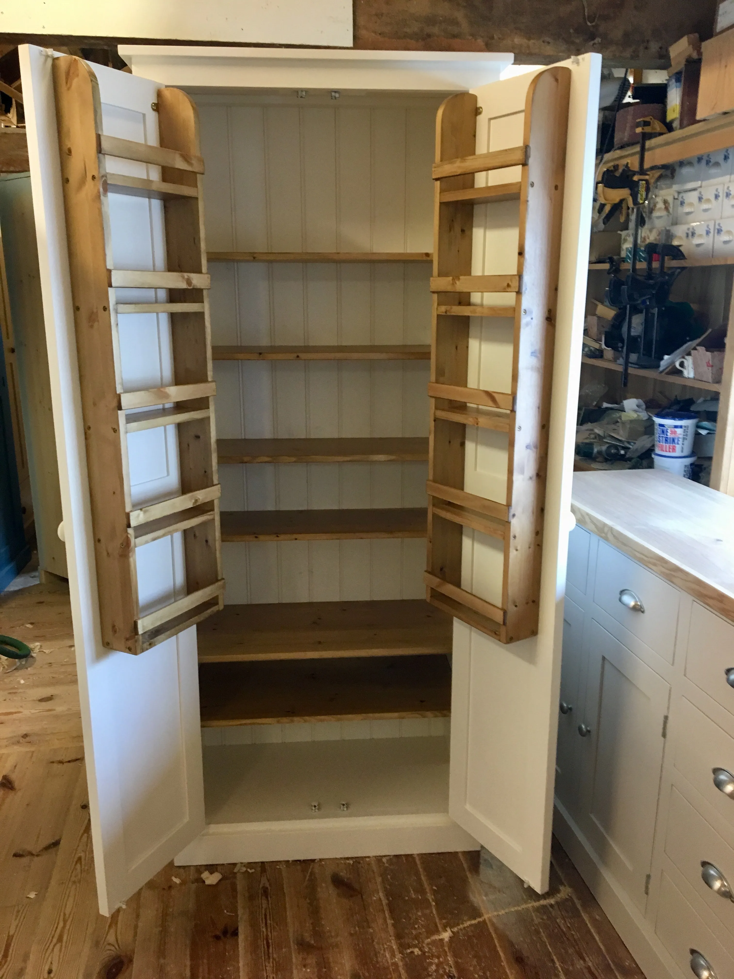 **Kitchen Larder Pantry Cupboard (50 cm Deep) - Fully Shelved with Spice Racks ALL SIZE VARIATIONS