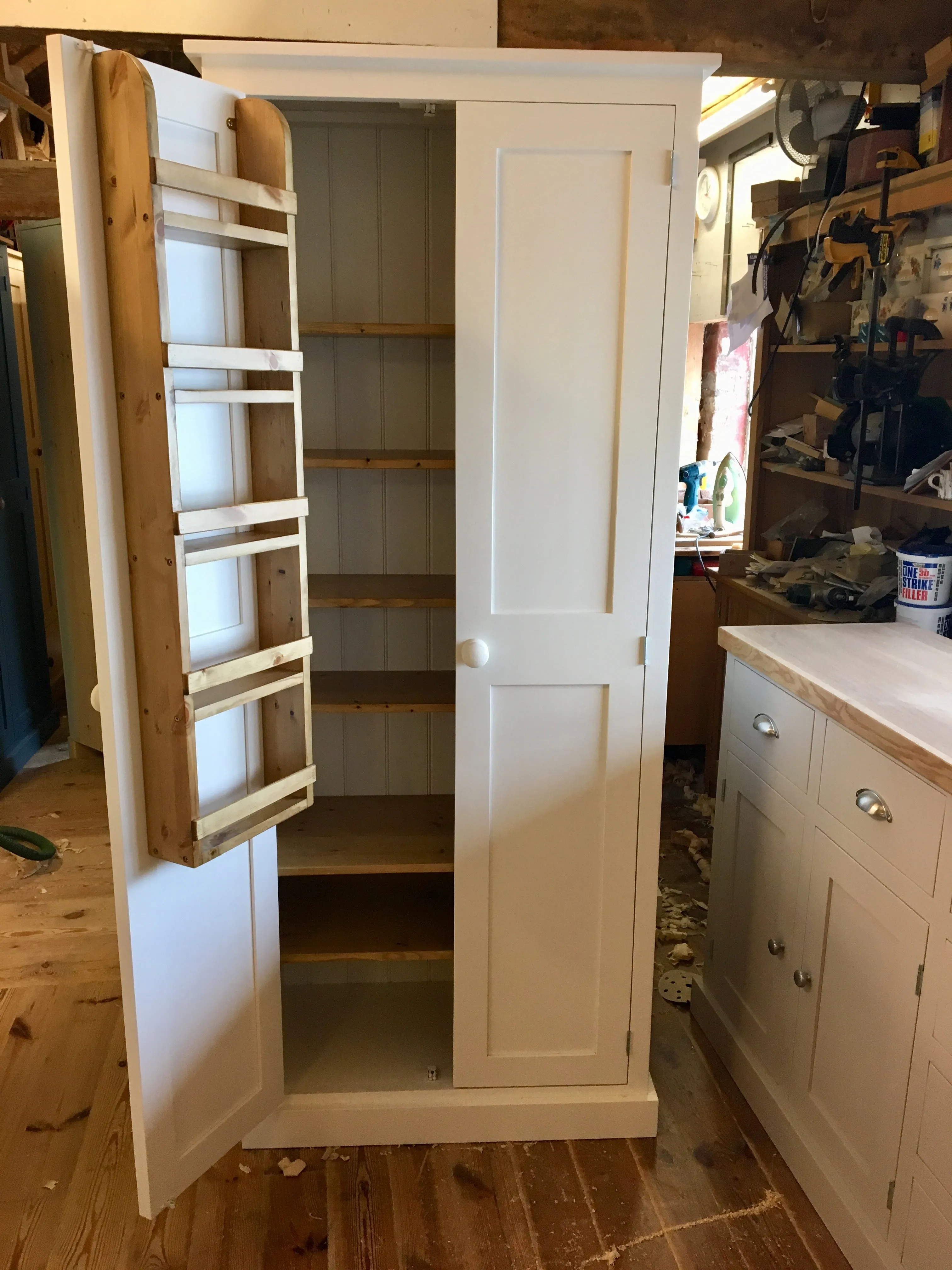 **Kitchen Larder Pantry Cupboard (50 cm Deep) - Fully Shelved with Spice Racks ALL SIZE VARIATIONS