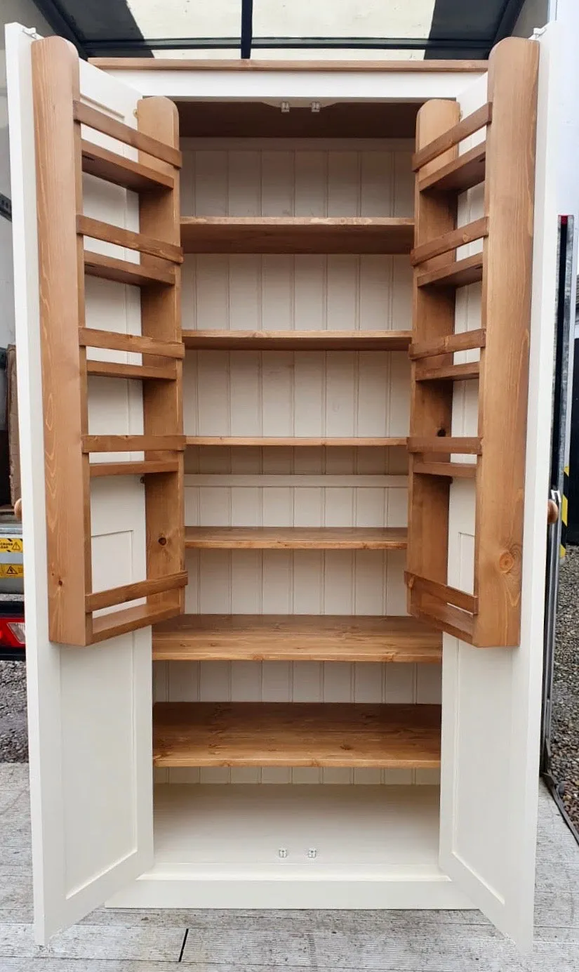 **Kitchen Larder Pantry Cupboard (50 cm Deep) - Fully Shelved with Spice Racks ALL SIZE VARIATIONS