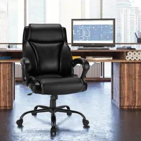 KOMFOTT 400 LBS Big and Tall Office, Leather High Back Executive Chair with Metal Base