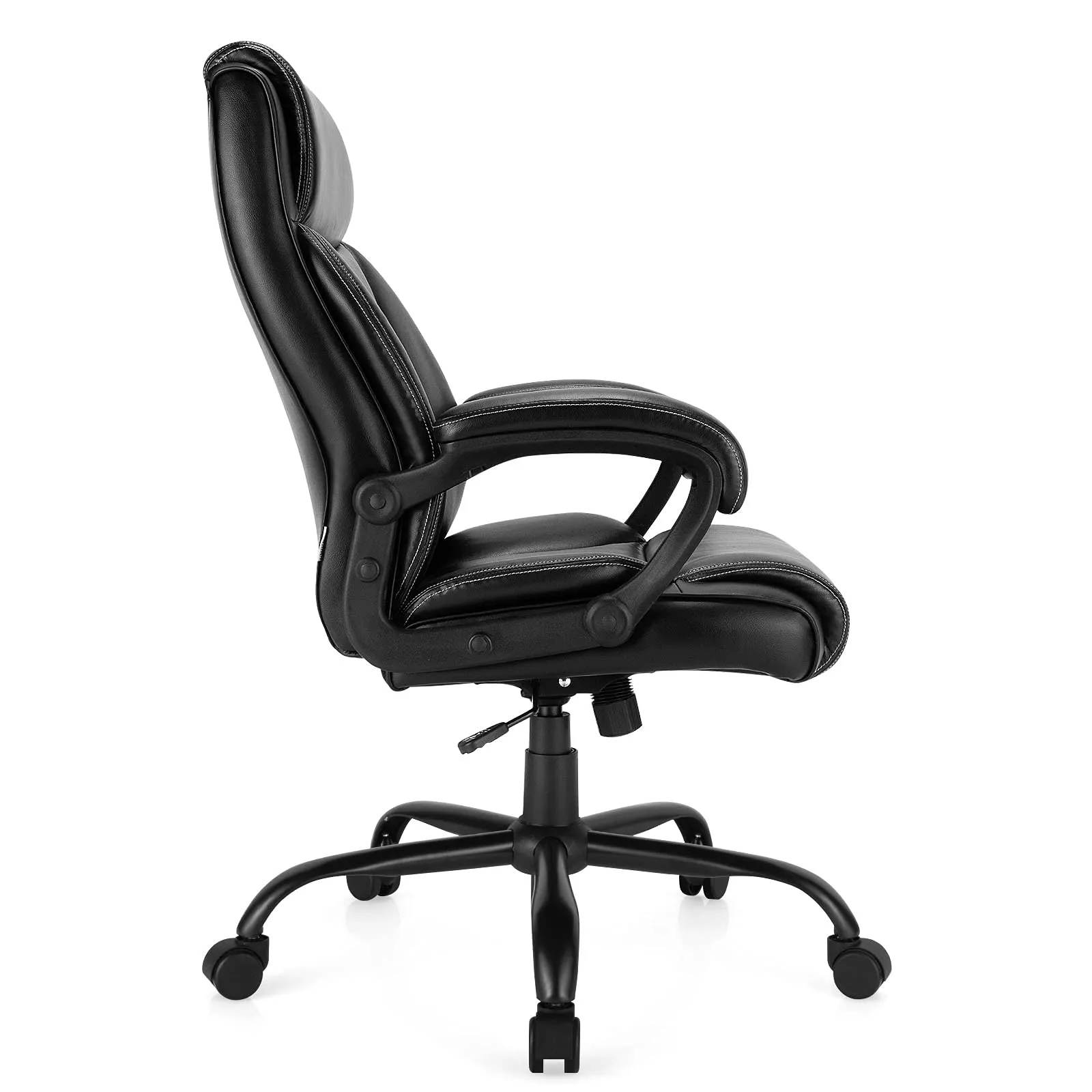 KOMFOTT 400 LBS Big and Tall Office, Leather High Back Executive Chair with Metal Base