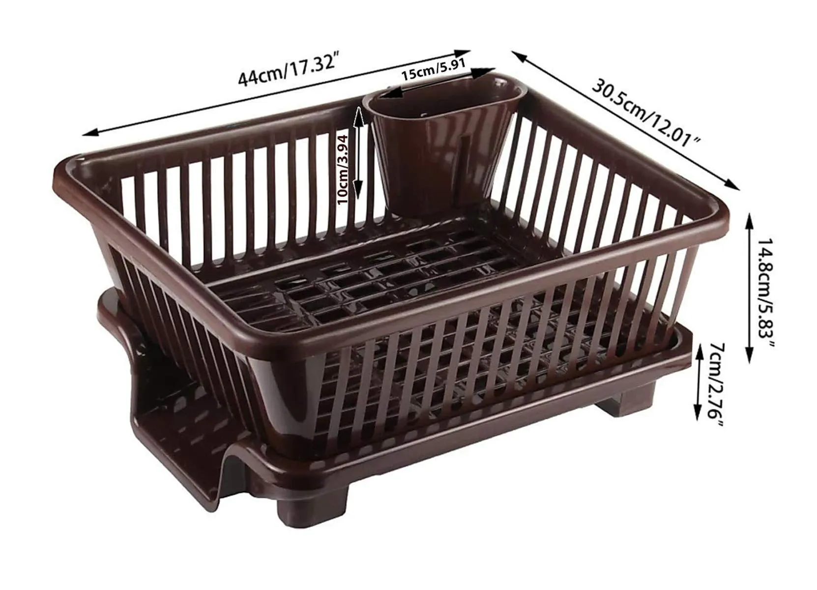 Kuber Industries Iron 2-Layer Dish Drying Rack|Storage Rack For Kitchen Counter|Drainboard & Cutting Board Holder|Premium Utensils Basket (Black)