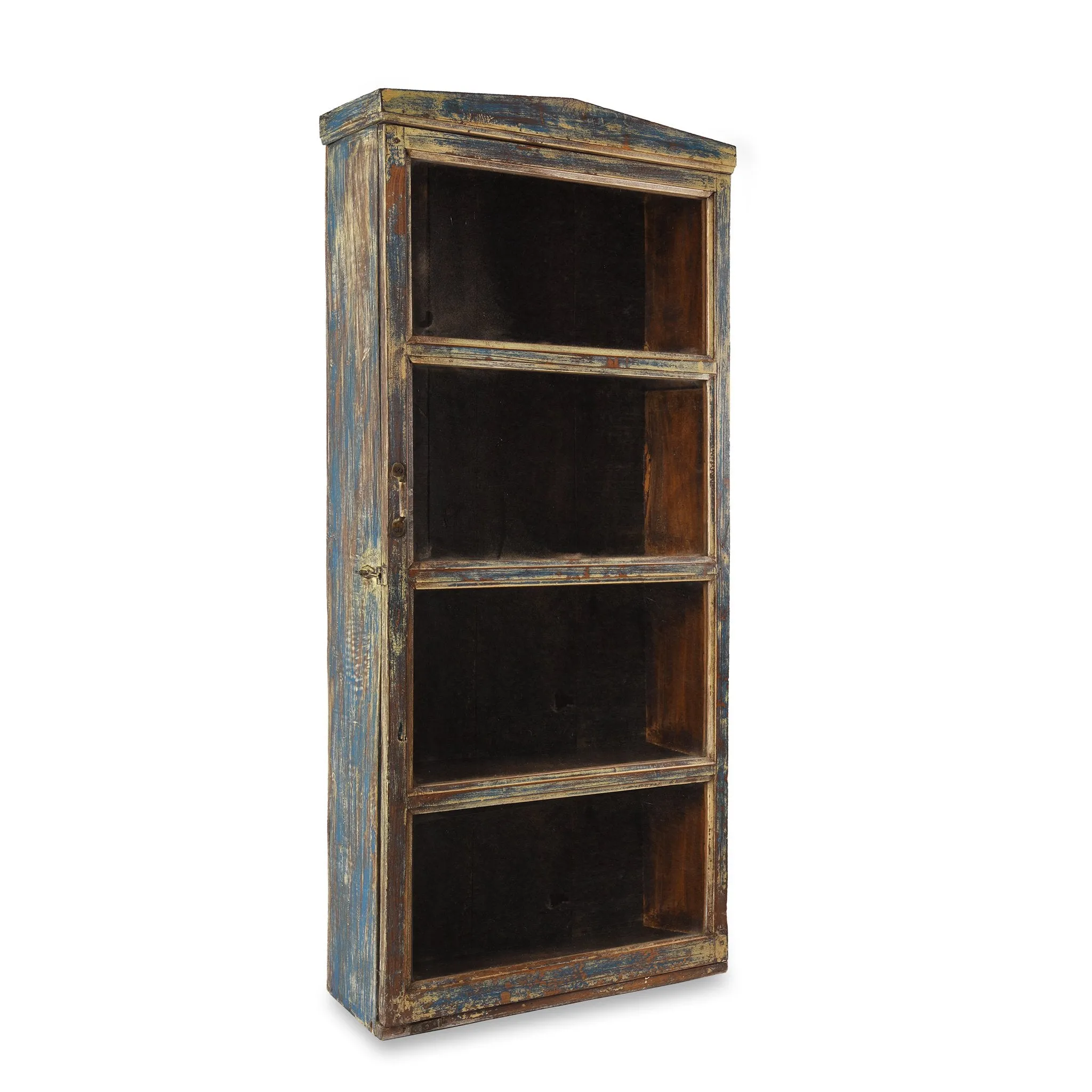 Large Painted Glass Wall Cabinet - Ca 1920
