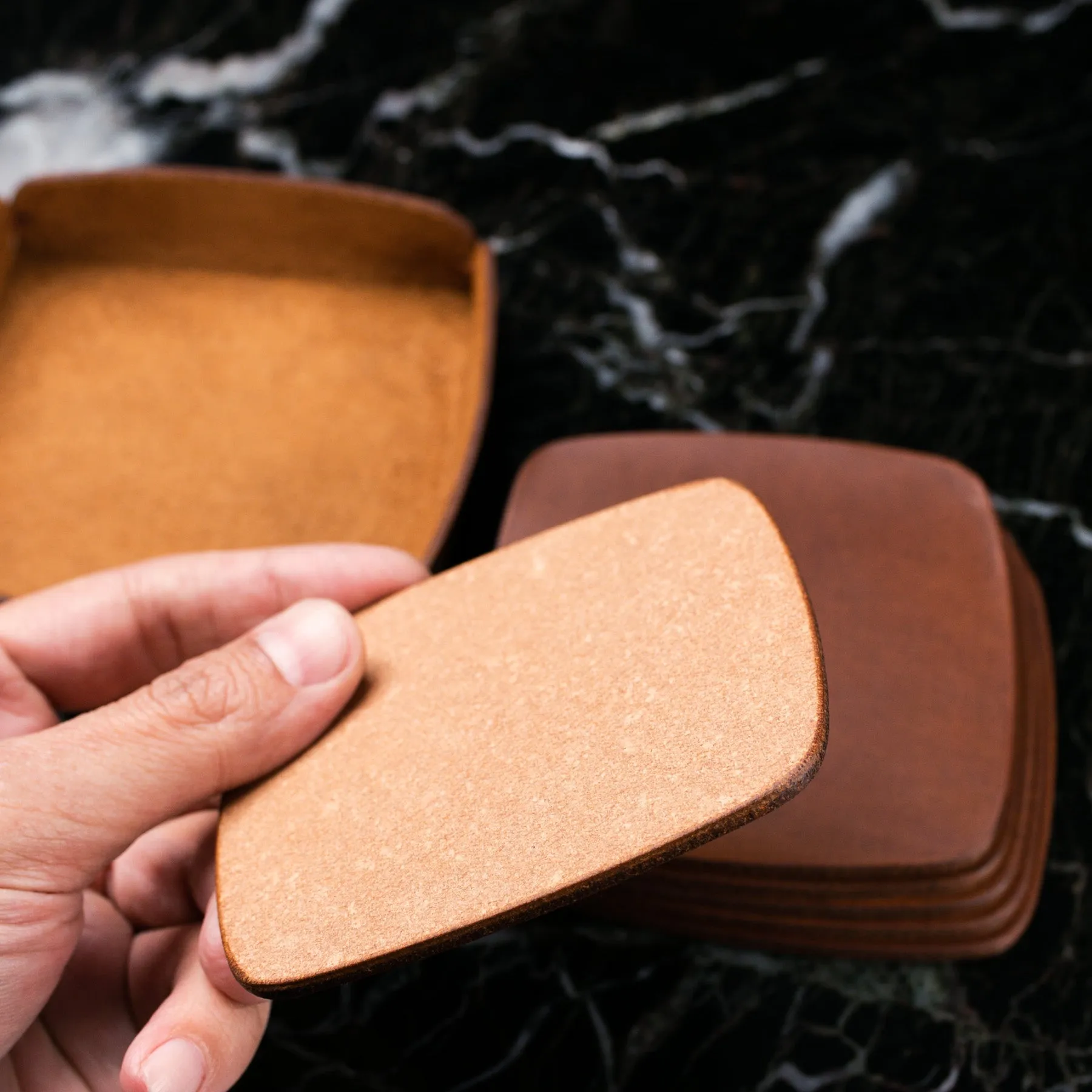 Leather Coaster Set of 5