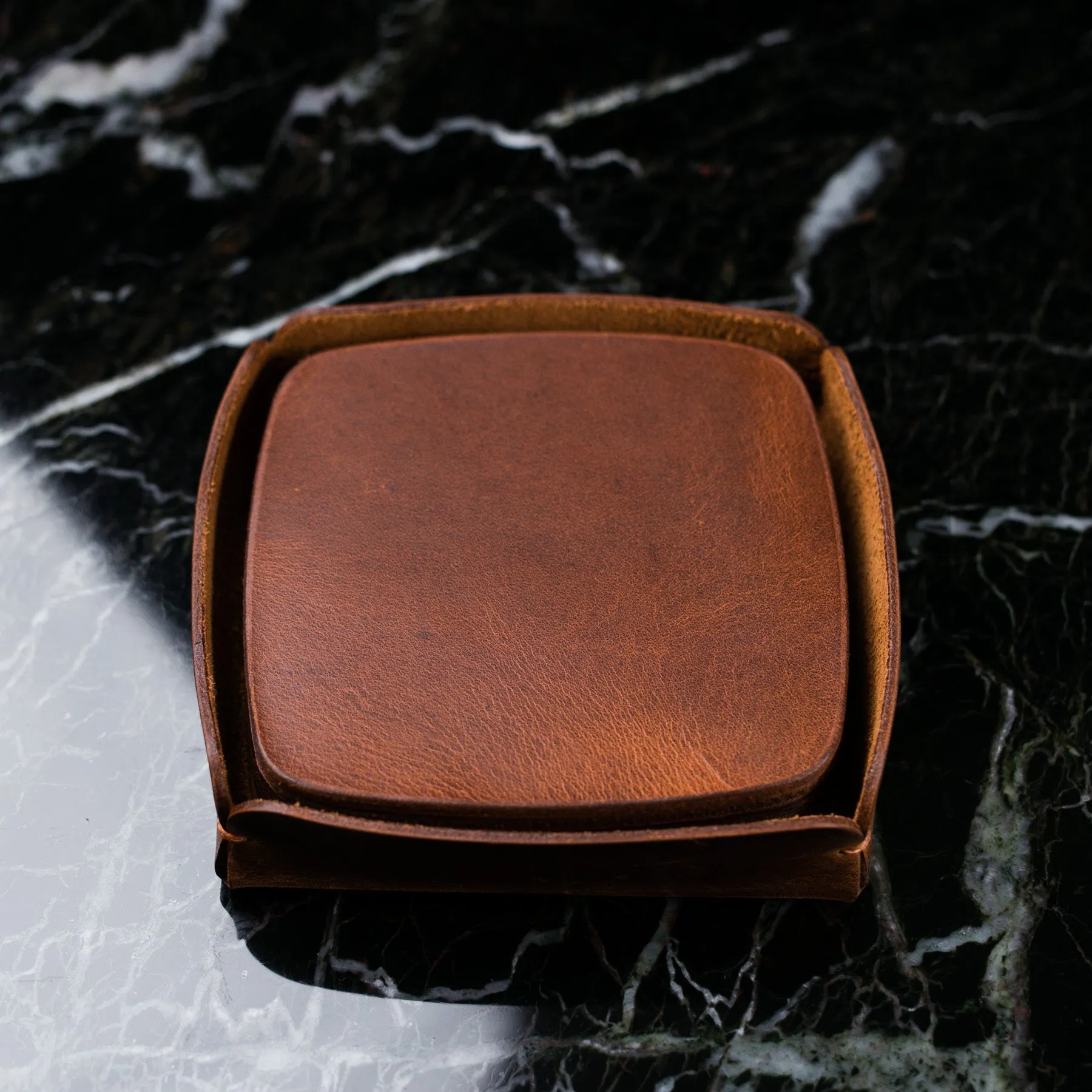 Leather Coaster Set of 5