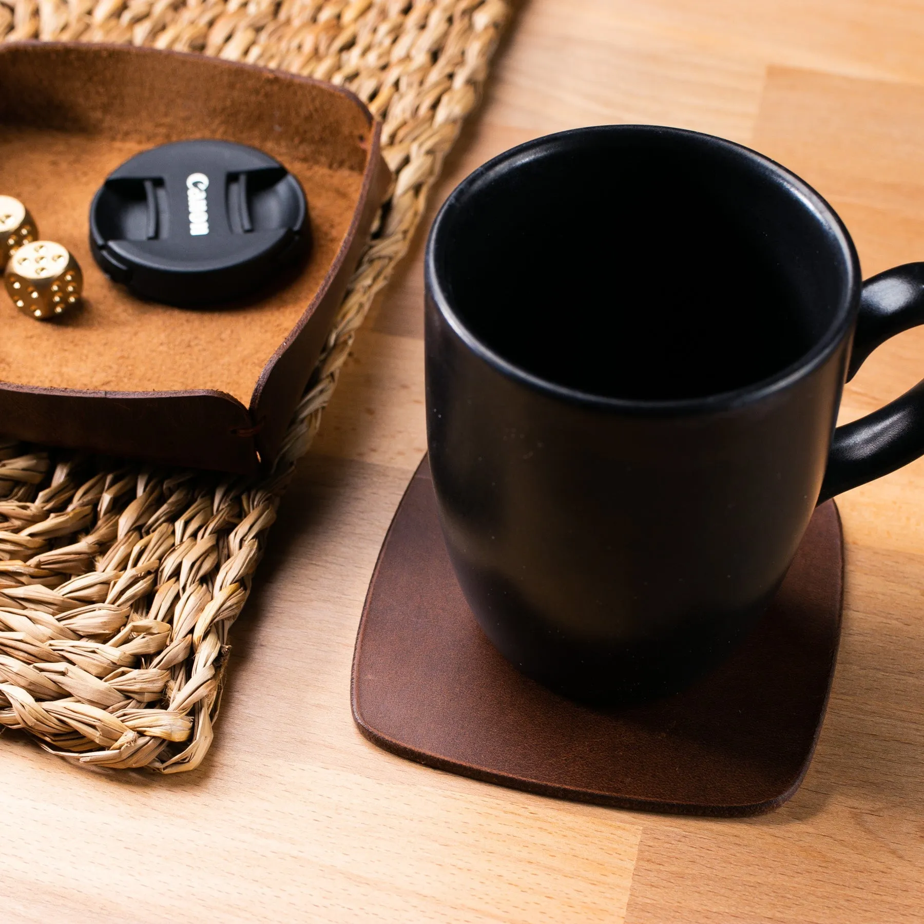 Leather Coaster Set of 5