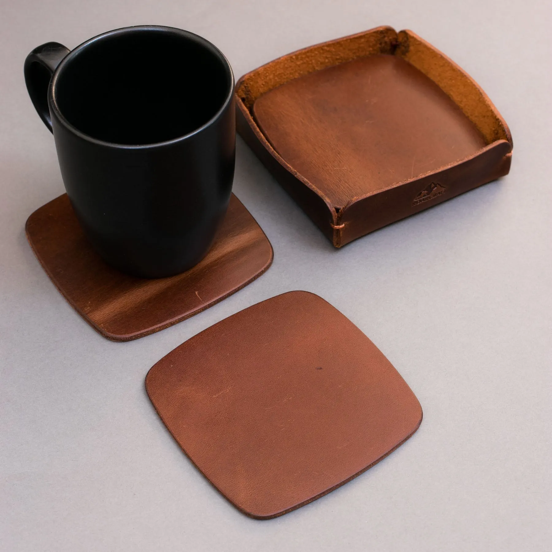 Leather Coaster Set of 5
