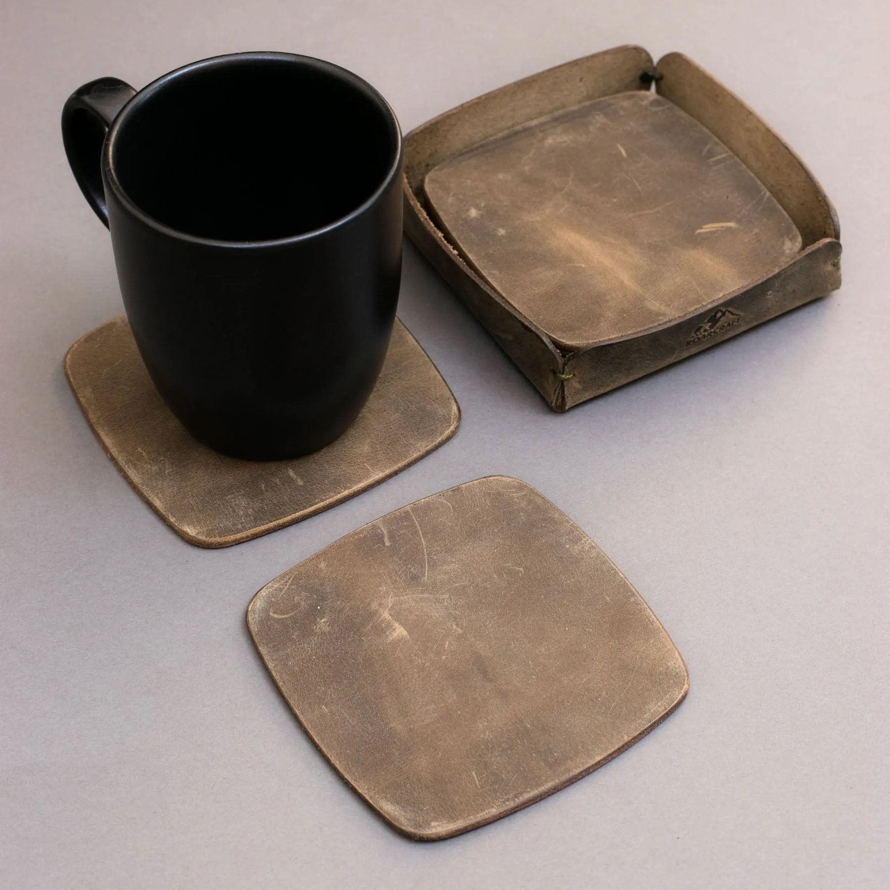 Leather Coaster Set of 5