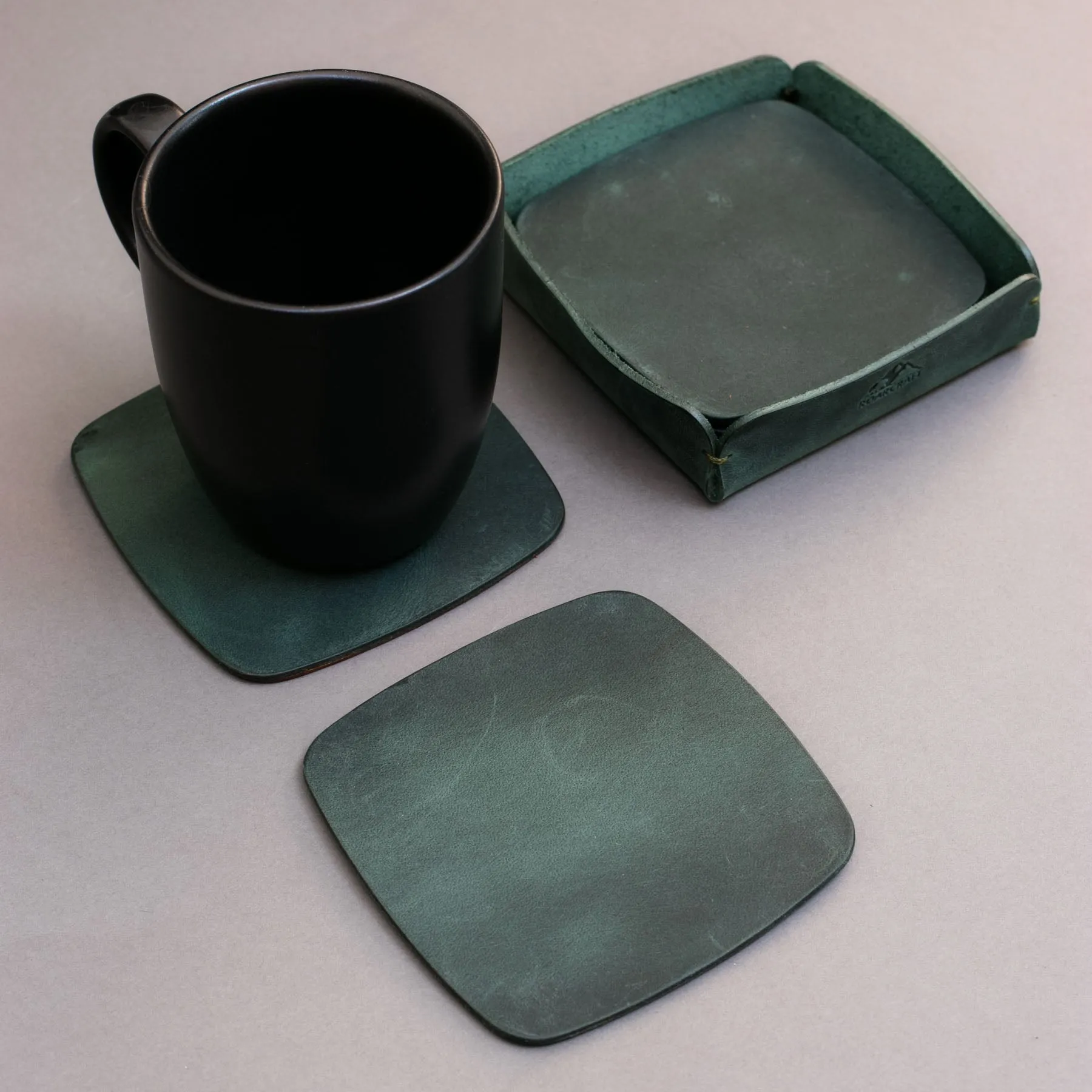 Leather Coaster Set of 5