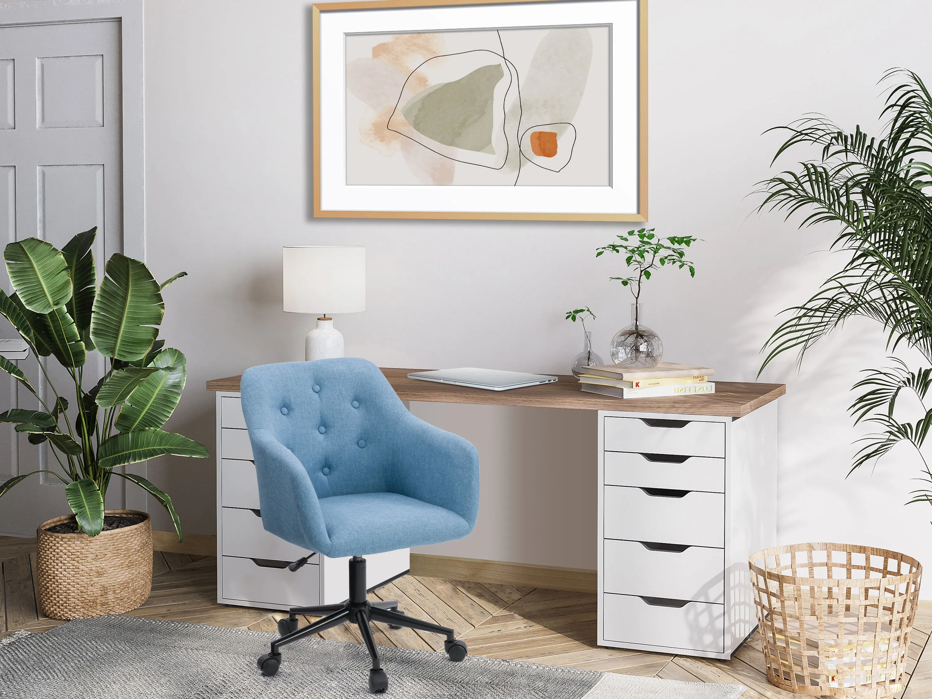 Light Blue Office Chair with Arms
