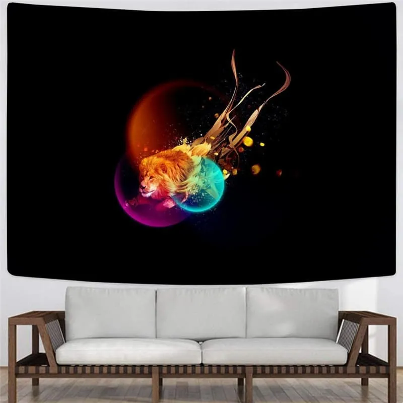 Lion Tapestry Animal Wall Tapestry Anime Tenture Mandala Colorful Tapestries Flame Home Tapestrys