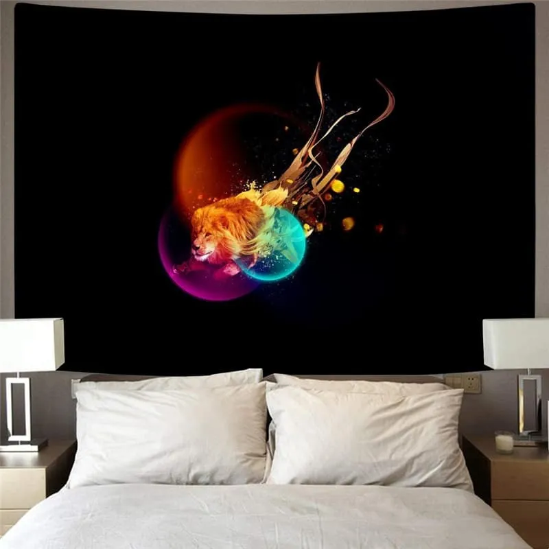 Lion Tapestry Animal Wall Tapestry Anime Tenture Mandala Colorful Tapestries Flame Home Tapestrys