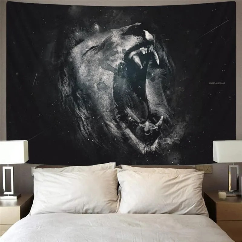 Lion Tapestry Animal Wall Tapestry Anime Tenture Mandala Ferocious Rug Wall Street Home Tapestrys