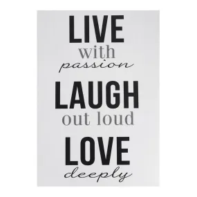 Live Laugh Love Quotes Wall Art Sticker, 12-Inch