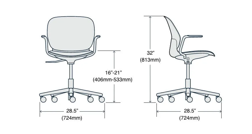 Maari Chair 5-Star Base with Upholstered Seat