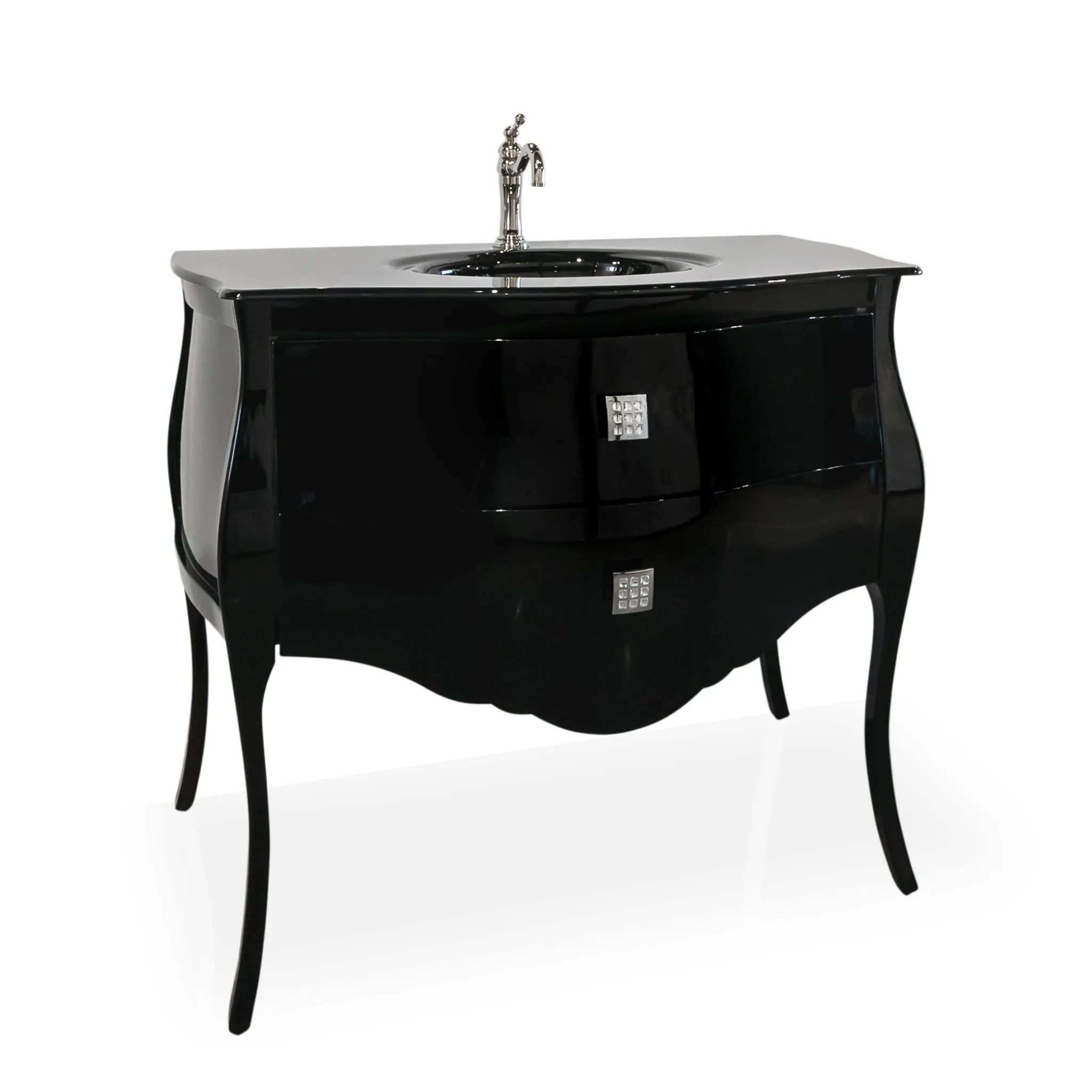 Macral Bath Vanity Paris - Black Gloss