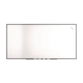 Magnetic Porcelain Dry Erase Board, 96" X 48", White Surface, Gray/natural Aluminum Frame