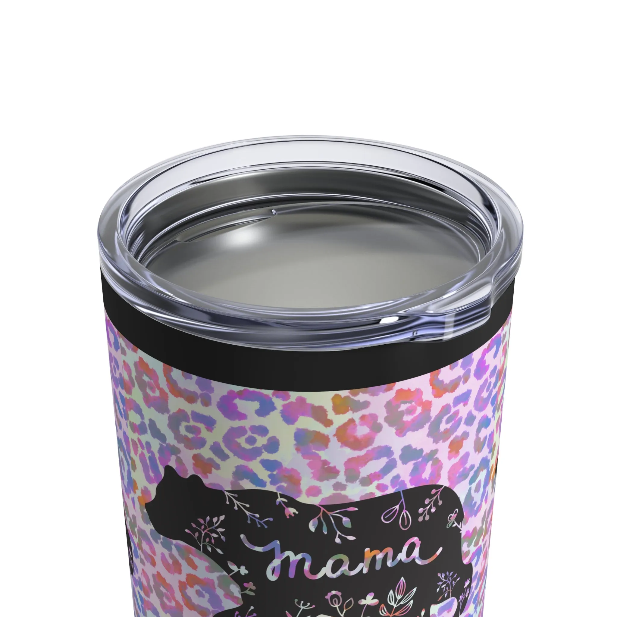 Mama Bear Leopard Print 10oz Stainless Tumbler