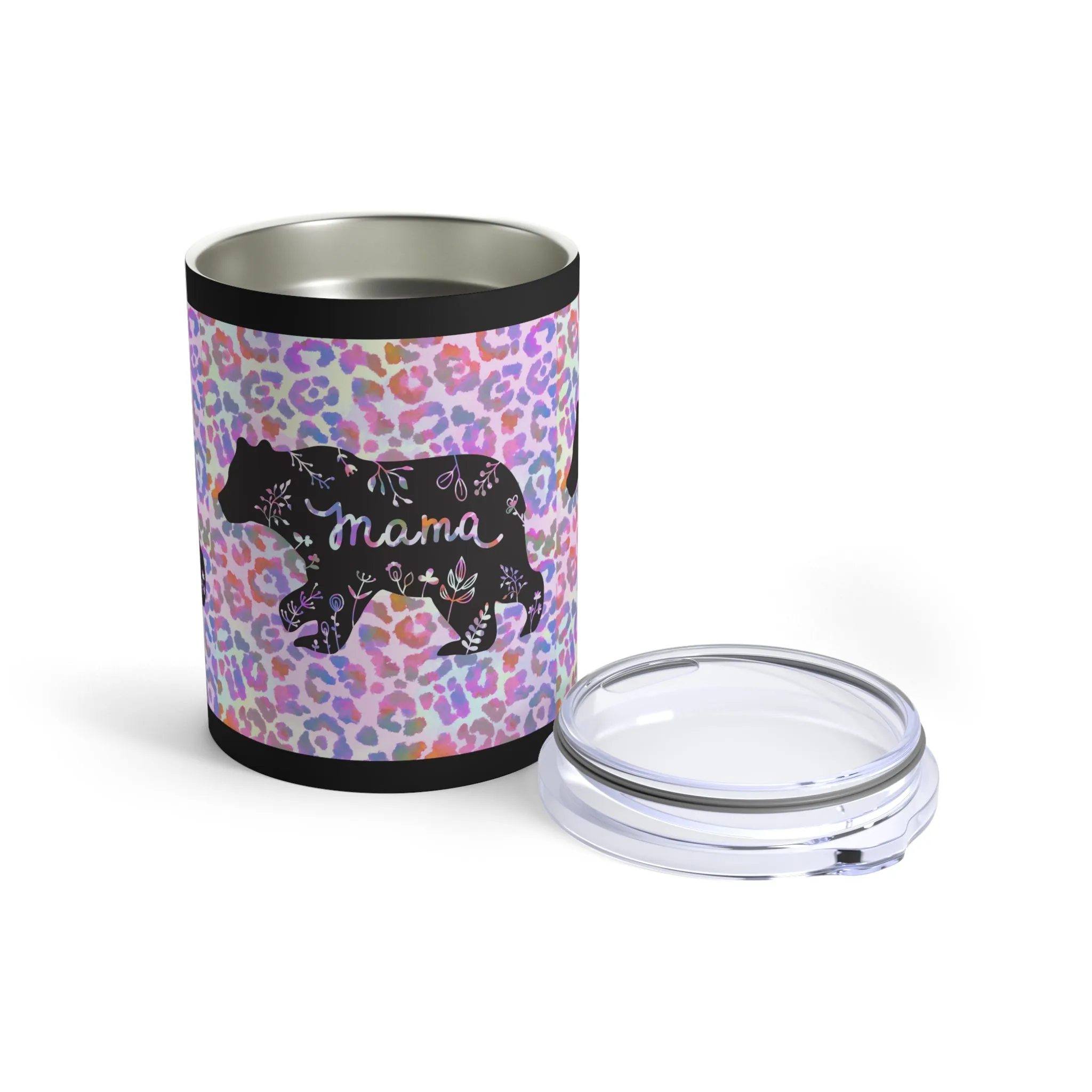 Mama Bear Leopard Print 10oz Stainless Tumbler