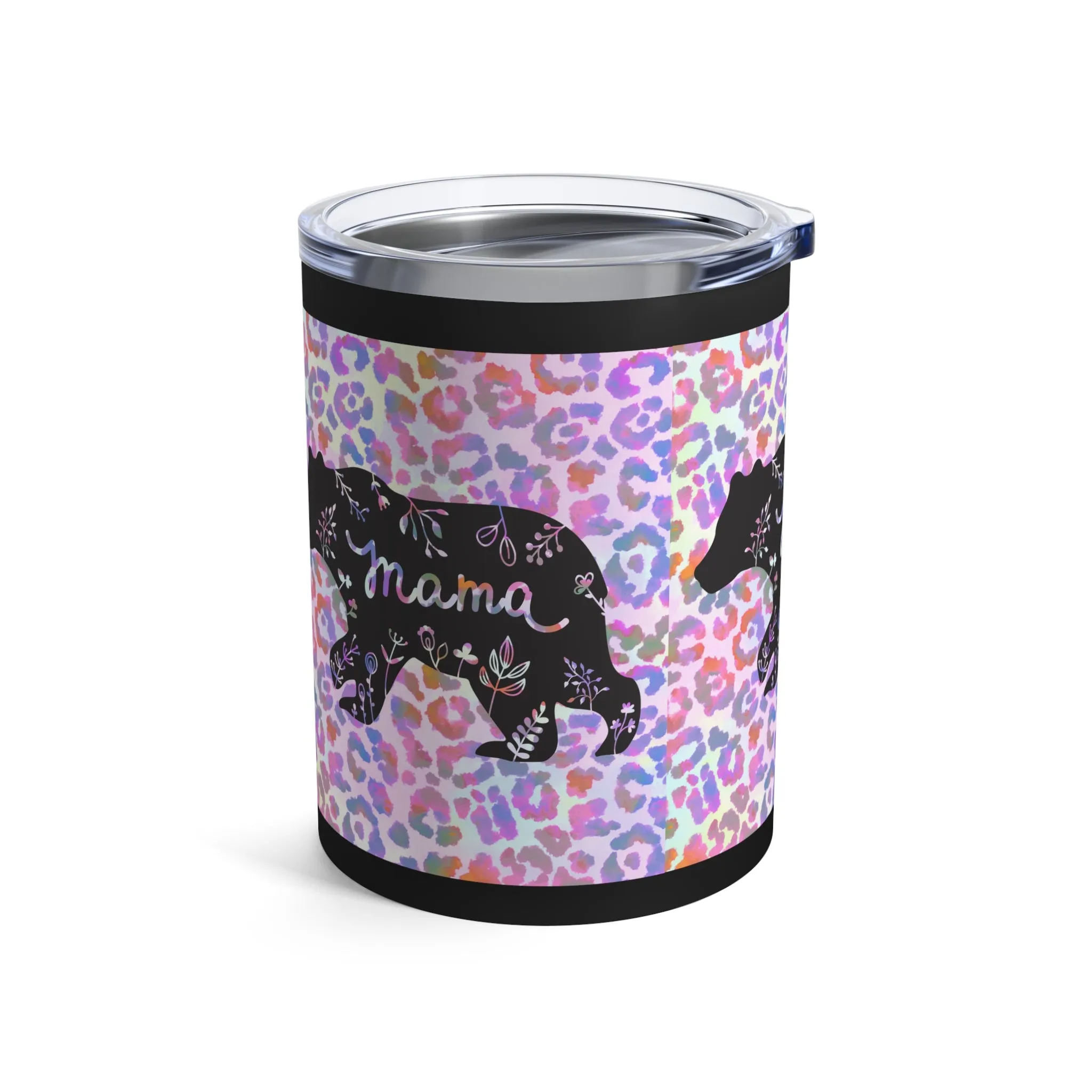 Mama Bear Leopard Print 10oz Stainless Tumbler