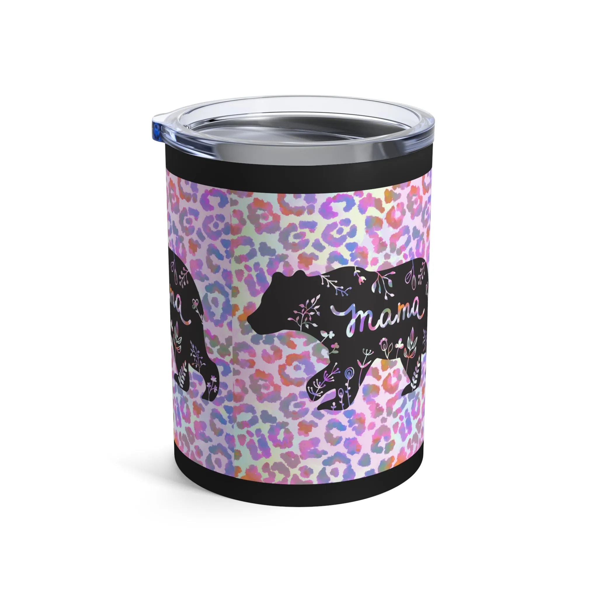 Mama Bear Leopard Print 10oz Stainless Tumbler