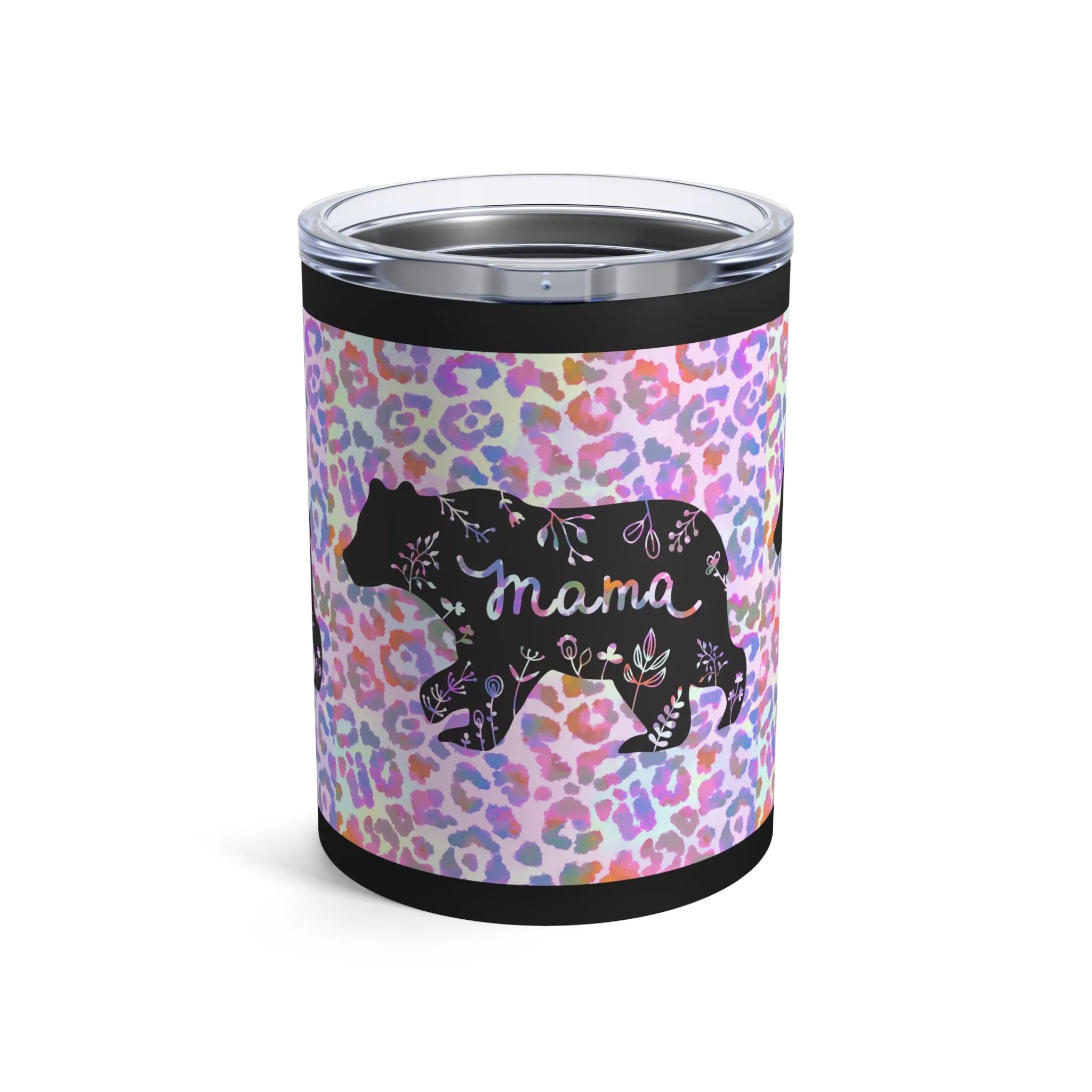Mama Bear Leopard Print 10oz Stainless Tumbler