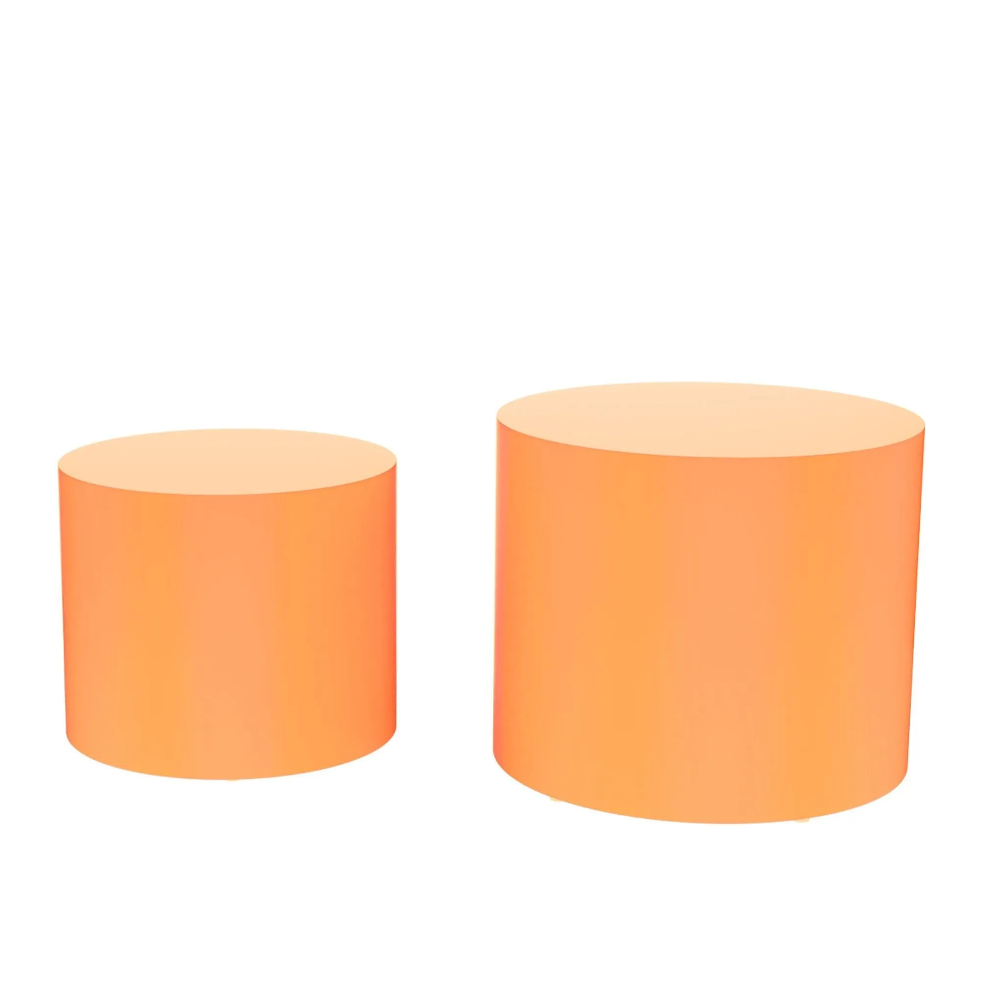 MDF Nesting table Set of 2 Rround Side Table Orange