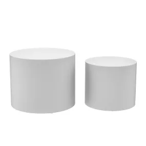 MDF with ash/oak/walnut veneer side table/coffee table/end table/nesting table set of 2,for living room,office,bedroom，White