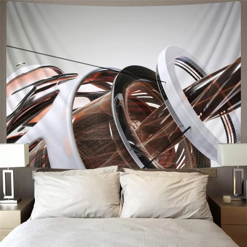 Metal Tapestry Engine Wall Tapestry Gear Tapestries Art Tenture Mandala