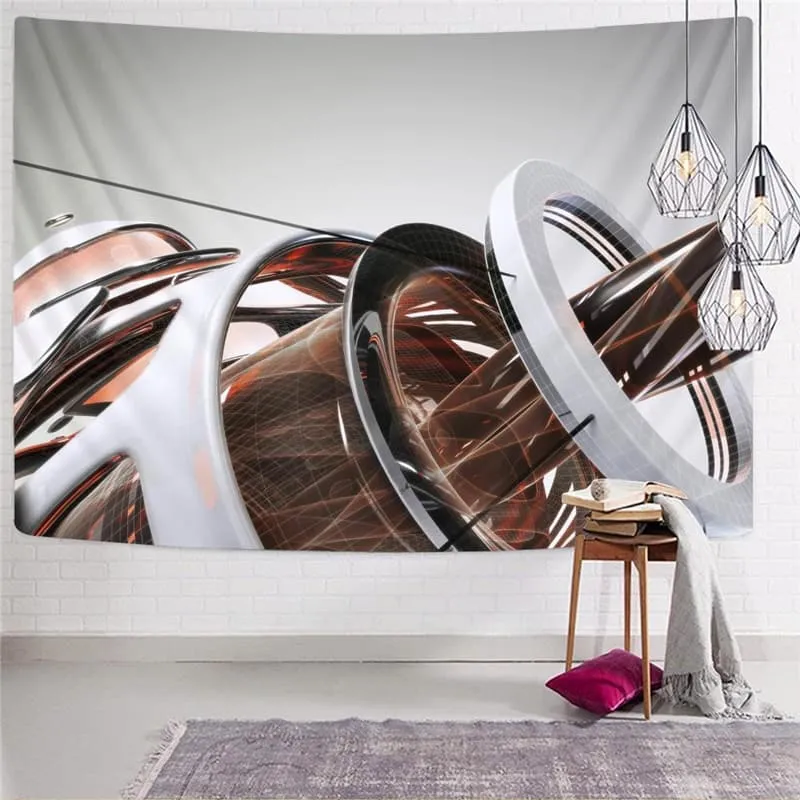 Metal Tapestry Engine Wall Tapestry Gear Tapestries Art Tenture Mandala