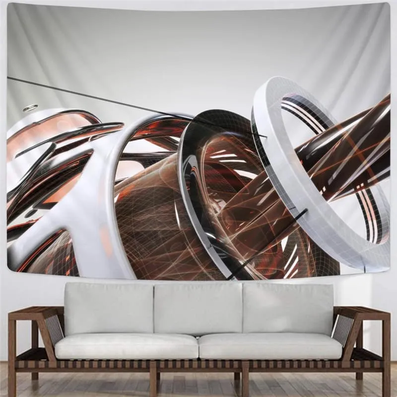 Metal Tapestry Engine Wall Tapestry Gear Tapestries Art Tenture Mandala
