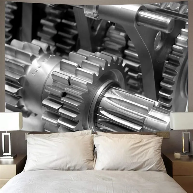 Metal Tapiz Engine Home Tapestrys Gear Tapestries Punk Rock Tenture Mandala