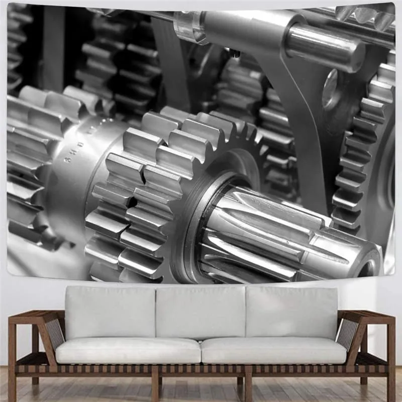 Metal Tapiz Engine Home Tapestrys Gear Tapestries Punk Rock Tenture Mandala