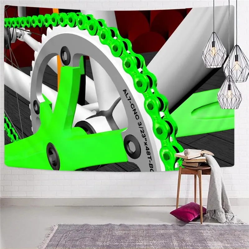 Metal Tapiz Engine Tapestries Gear Wall Tapestry Street Home Tapestrys