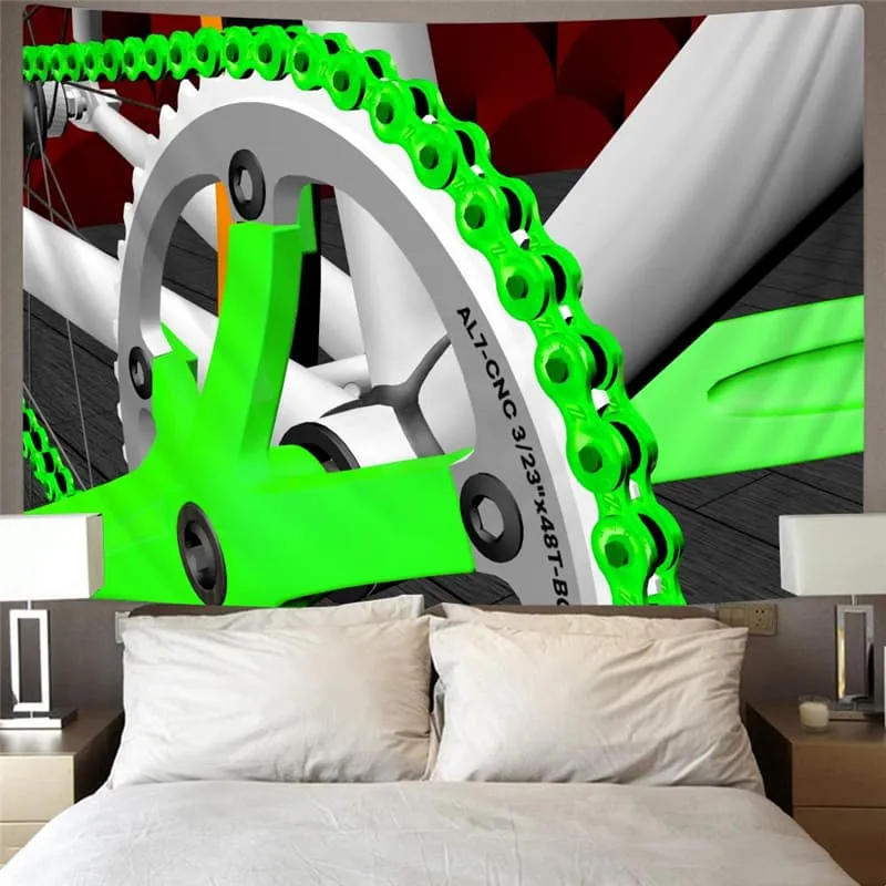 Metal Tapiz Engine Tapestries Gear Wall Tapestry Street Home Tapestrys