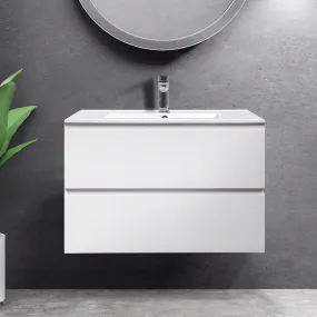 Mia 750mm Wall Hung Vanity   Ceramic Top